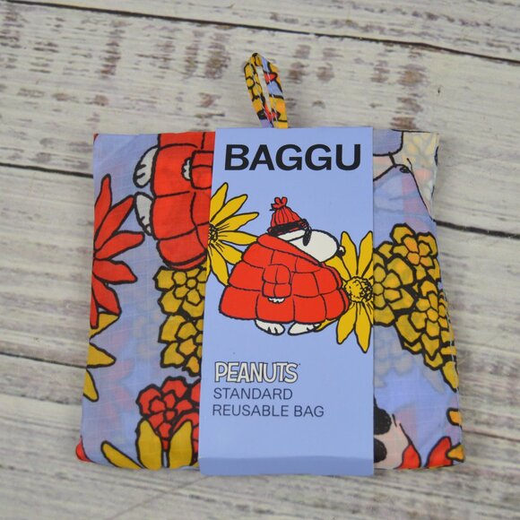 BAGGU Peanuts Snoopy Floral Flowers Reusable Bag NEW - Picture 3 of 12